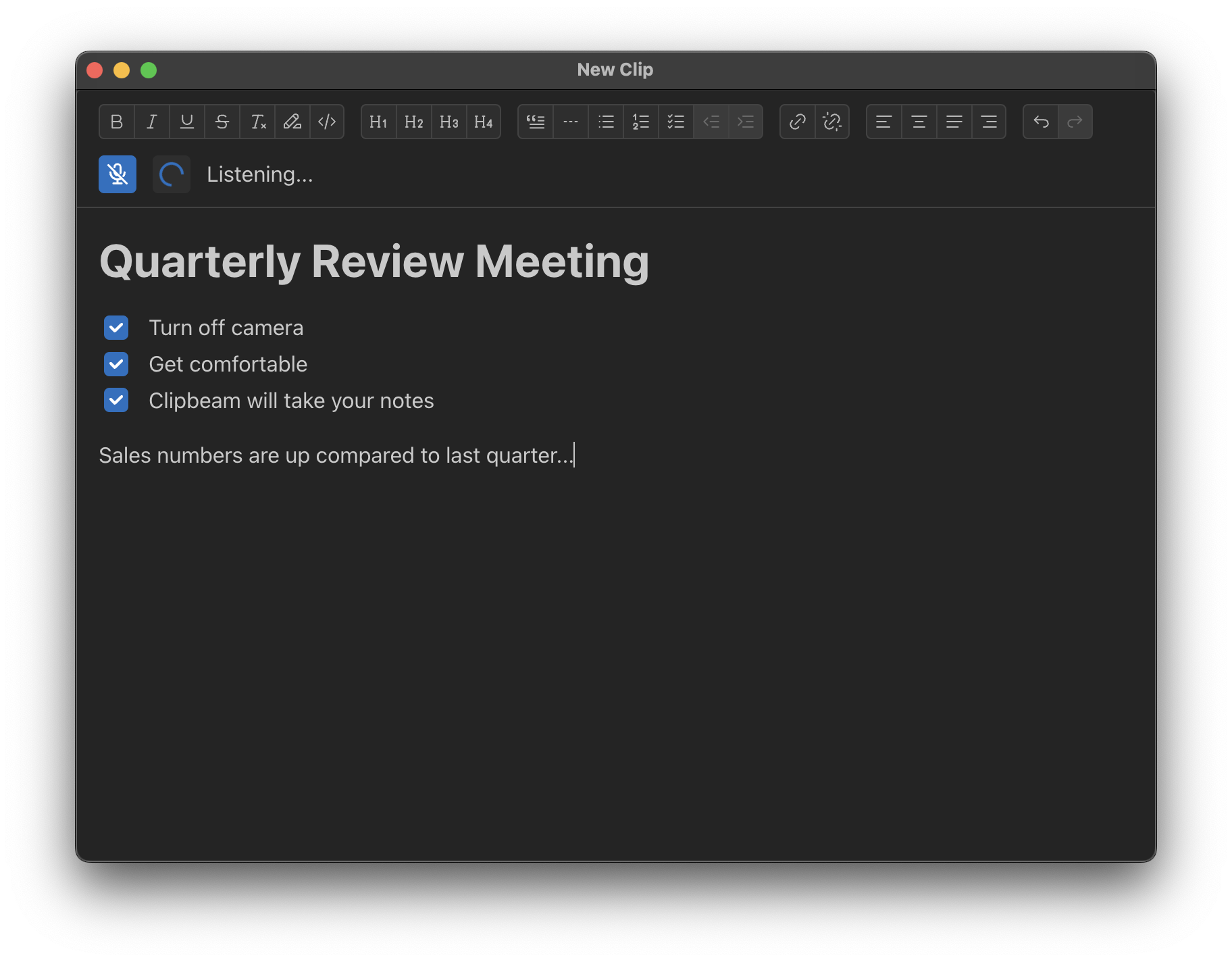 Clipbeam App UI